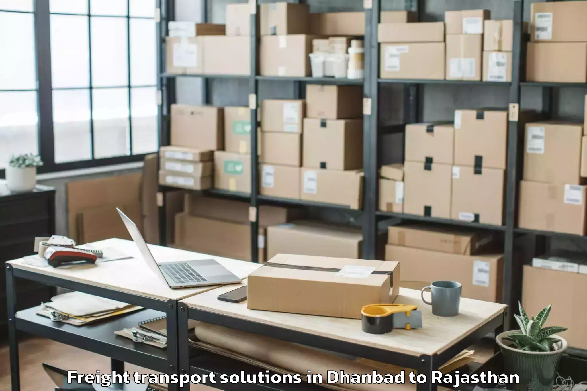 Dhanbad to Ladnun Freight Transport Solutions Booking